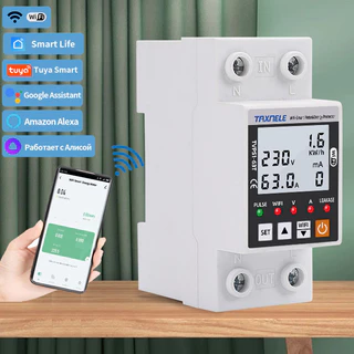 TUYA เติมเงิน WiFi สมาร์ท Earth Leakage ป้องกันแรงดันไฟฟ้า Circuit Breaker Power kWh Meter