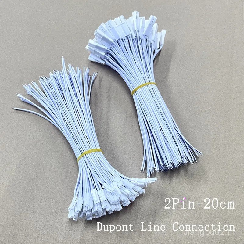 20 ซม.2P Dupont Line ชายหญิงการเชื่อมต่อ,สีขาว 0.3 Squared 22AWG LED Strip Extension ตะกั่วลวด 5-24v