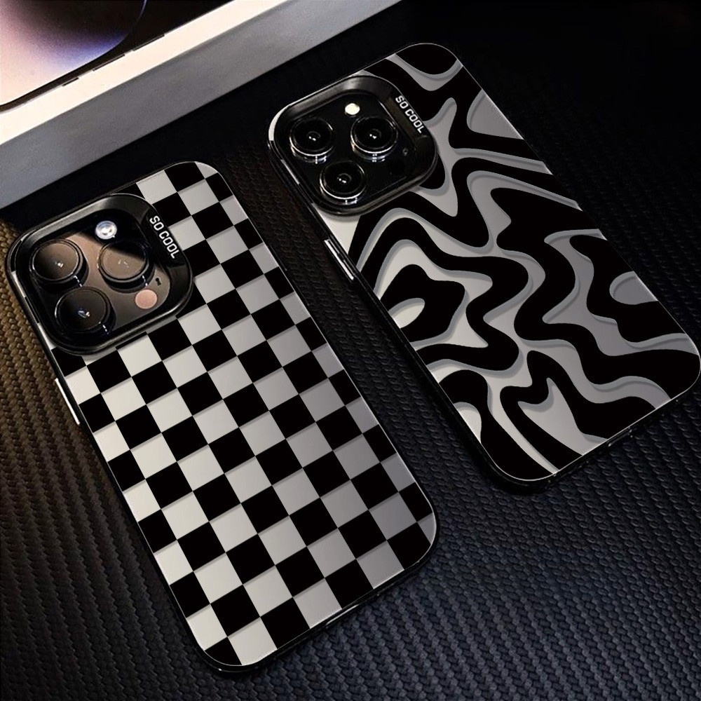 Matte เคสไอโฟน iPhone 17 11 13 Air 16 15 14 12 Pro Max 7 8 Plus SE2022 XSMax XS XR เคสกันกระแทกฝาหลังชุบเงินหรูหรา IMD
