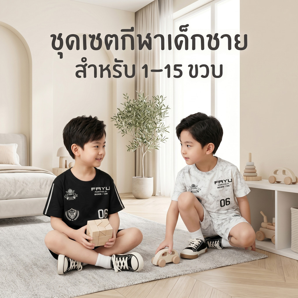 Dolemi Baby ชุดกีฬาเด็ก สีแดง สีขาว สีดำ ชุดเซต เสื้อ กางเกง  เนื้อผ้าดี นุ่ม สำหนรับ 1-7ขวบ