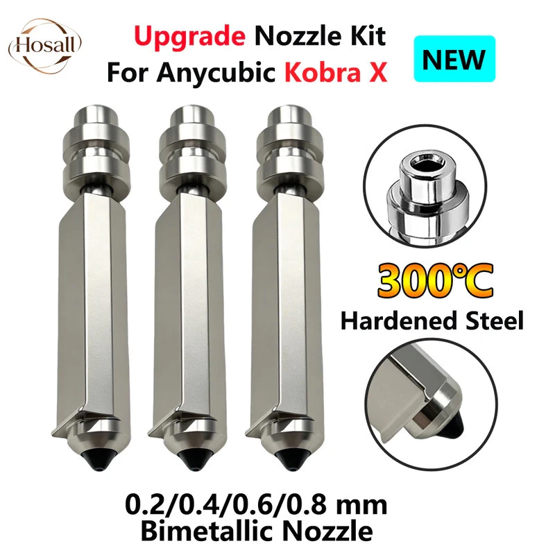 HB สําหรับ Anycubic Kobra X หัวฉีด 0.2 มม. 0.4 มม. 0.6 มม. 0.8 Kobra X หัวพิมพ์ Bimetal 3d เครื่องพิมพ์ อุปกรณ์เสริม