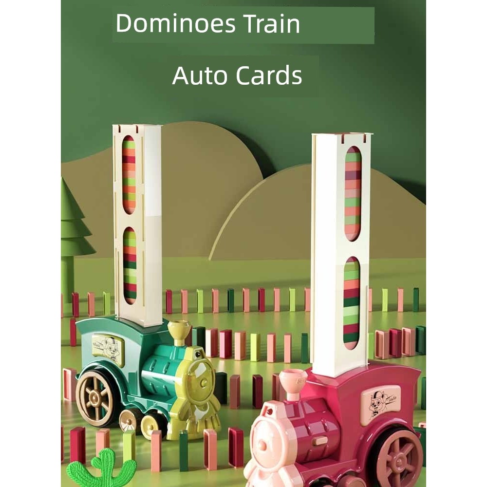 Influencer Dominoes Ji ของเล่นเพื่อการศึกษาสําหรับเด็กรถไฟไม้ Boy Dominoes Dominoes ของขวัญสําหรับเด