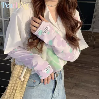 แขนพิมพ์ลาย ไข่มุก, ถุงมือยาวยืดหยุ่นบางเฉียบ, ปลอกแขนกันแดดผ้าไหมน้ําแข็งระบายอากาศป้องกันรังสีอัลตราไวโอเลต
