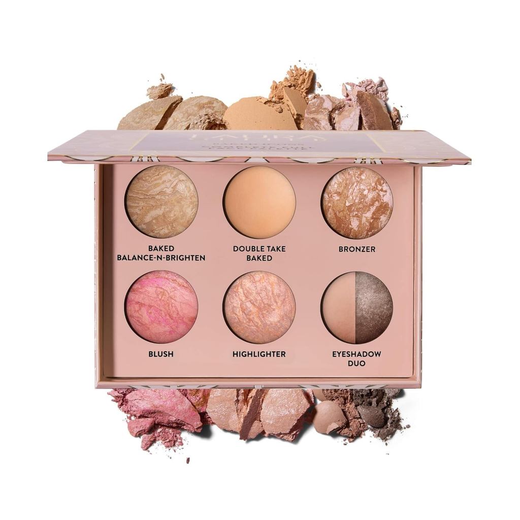 Baked Icons Complete Full Face Palette ขนาดกลาง | พาเลทแต่งหน้าแบบครบวงจรพร้อมรองพื้นอบ บลัชออน บรอนเซอร์ ปากกาเน้นข้อความ อายแชโดว์ | ครอบคลุมผิวที่เป็นผู้ใหญ่ | ท่องเที่ยว-ประหลาด