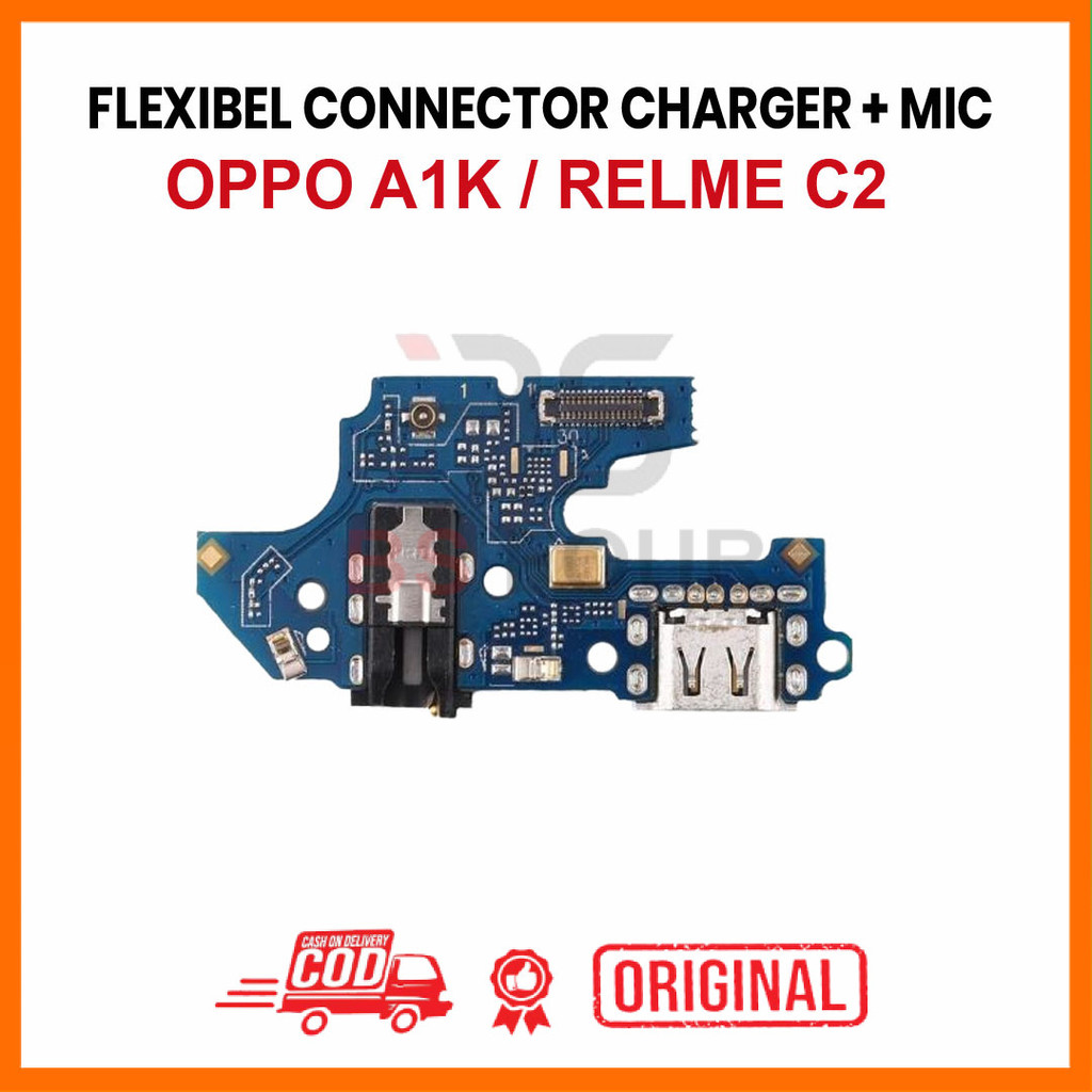 FLEXIBLE CONNECTOR CHARGER OPPO A1K / RELME C2 CONNECTOR HANDSFREE + MIC ORI