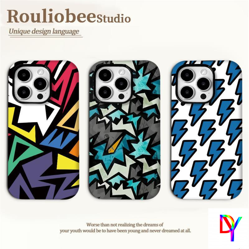 สําหรับOppo Reno15Pro/14/13 Reno 15/14/13Pro 5G Reno 12/12Pro 5G Reno10/10Pro Oppo A96 5G/Reno7Z = 8Z 5G/A54/A74 5Gสีสัน "Lightning" ป้องกันการล่มสลาย 2in1 กรณี