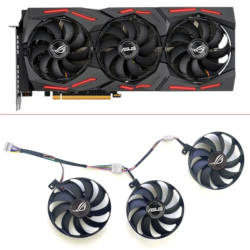 *พัดลมระบายความร้อน T129215SU 7Pin GPU Card Cooler พัดลมสําหรับ ASUS ROG STRIX-GeForce RTX 2070 2080