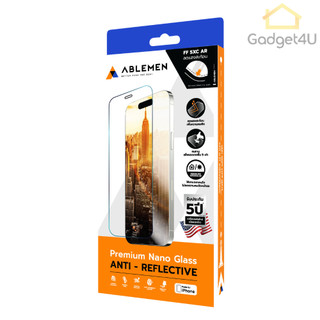 Ablemen FF Slim Corning Anti Reflective กระจกเต็มจอ ลดเเสงสะท้อน For iPhone 17 Pro Max / 17 Pro / 16 Pro Max / 16 Pro