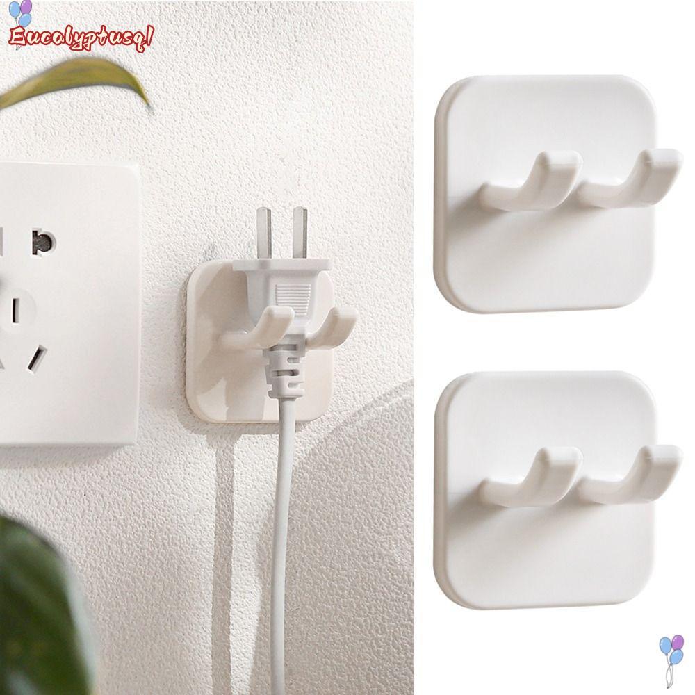 EUCALYPTUSQ1 ปลั๊กไฟ, ตะขอปลั๊กติดผนัง, ตะขอคู่มัลติฟังก์ชั่น Punch-free Wall Storage Hooks ห้องครัว