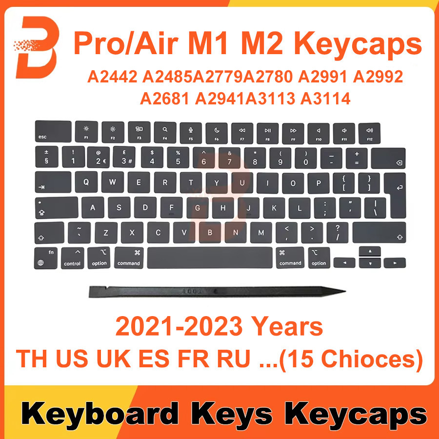 แล็ปท็อปใหม่ A2442 A2485 A2681 A2941 Keycaps คีย์สําหรับ Macbook Pro Air M1 M2 M3 14" 16" A2779 A2780 A2918 A2991 A2992 A3113 A3114