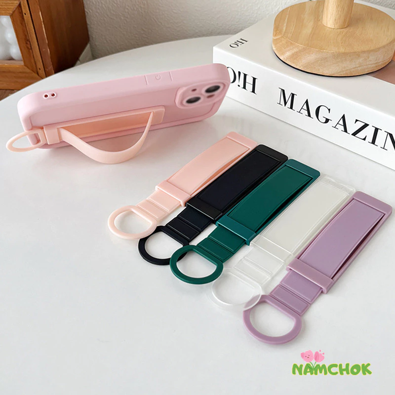 【NK】ที่ยึดเคสโทรศัพท์แบบติดกาวด้านหลัง พร้อมสายรัดข้อมือแบบยืดหดได้
