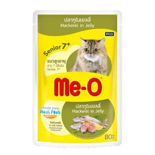 Me-O Pouch อาหารแมวเพาช์มีโอ อาหารเปียกแบบซอง ขนาด 80 กรัม [ยกโหล 12 ซอง]