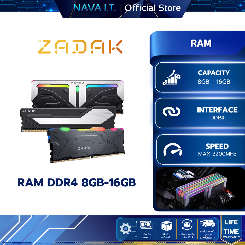 (ส่งด่วน) ZADAK RAM (แรม) DDR4 8GB-16GB