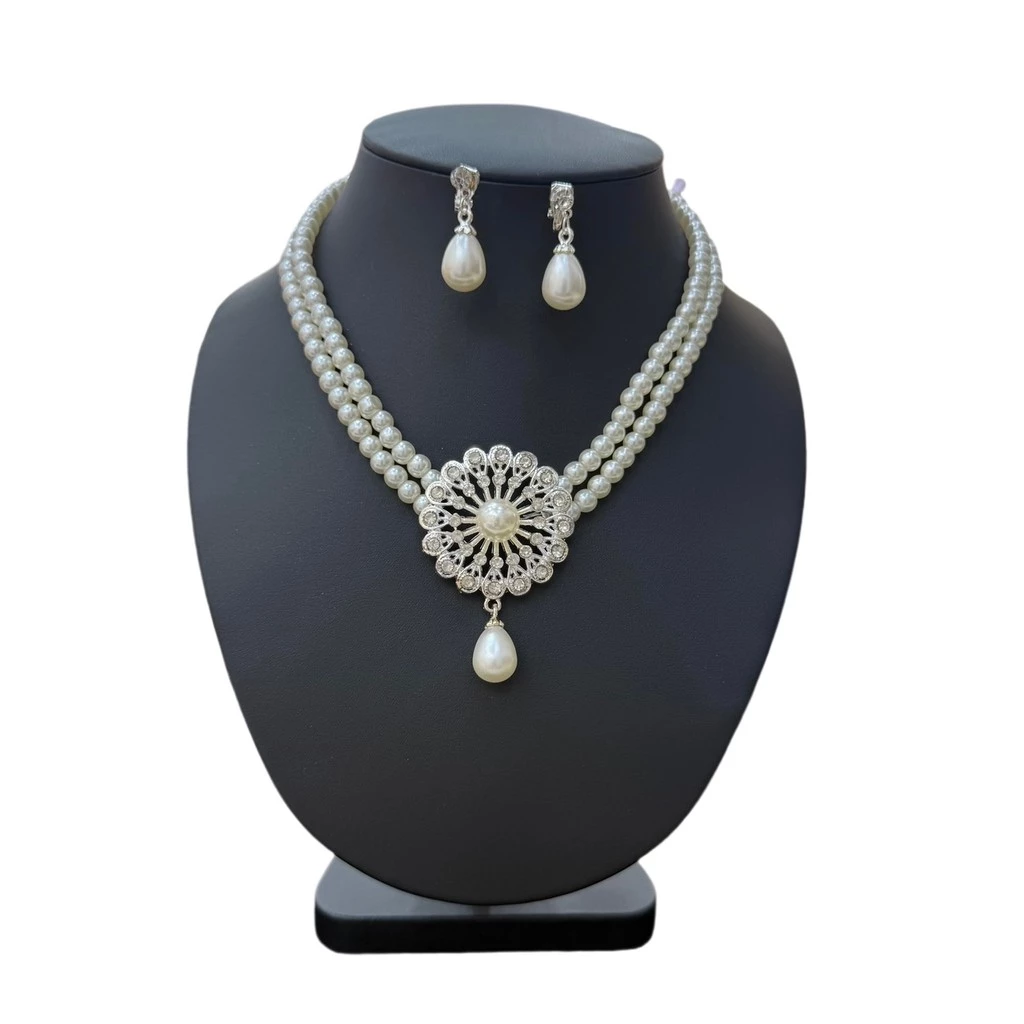 Fashion Jewele ชุดสร้อยไข่มุก สร้อยมุก พร้อมต่างหู สร้อยคอมุกแก้บนพี่สาว ส่งจากไทยได้ของเร็ว