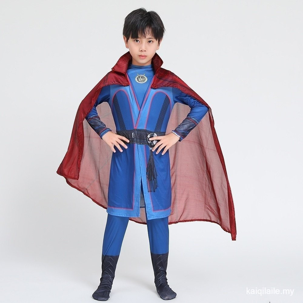 Kids Boy Doctor Strange Super Hero Tight Jumpsuit เครื่องแต่งกายคอสเพลย์ชุดแฟนซีฮาโลวีน 8SAZ 2QDP FP