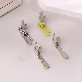EDTH 4 ชิ้นเก่าจักรเย็บผ้าซิป Presser Foot Set (ตีนผีเหล็ก, ตีนผีพลาสติก, รูซ้ายและรูขวาด้านเดียว)