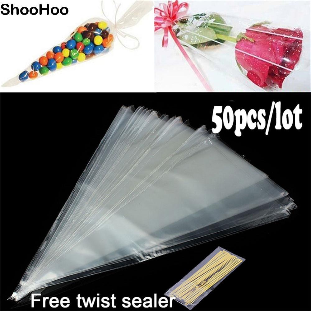 SHOO 50 ชิ้นกล่องหวานดอกไม้ร้อนกรวยช็อคโกแลตที่มีประโยชน์