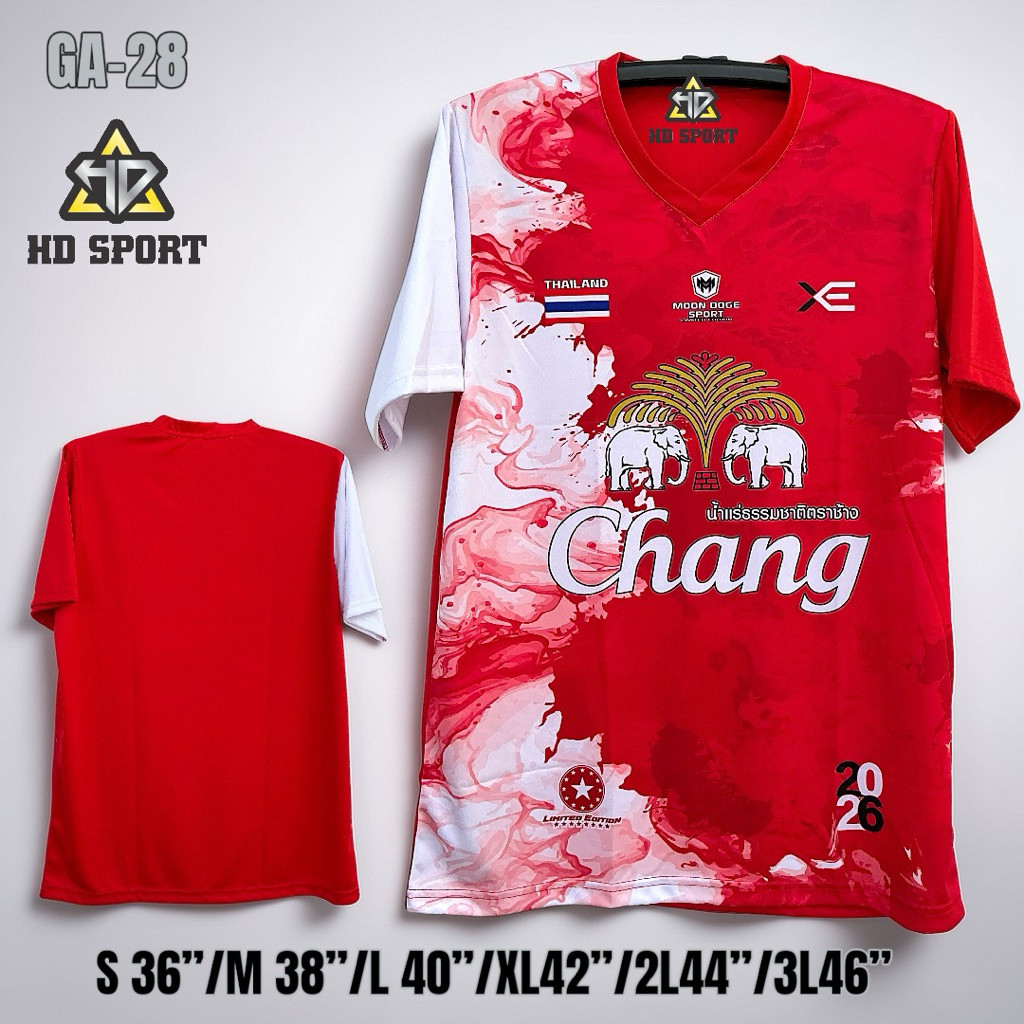 เสื้อกีฬา GA-28ผ้าไมโครสปอร์ต ใส่สบาย ระบายอากาศดี ขนาด S ถึง 3XL