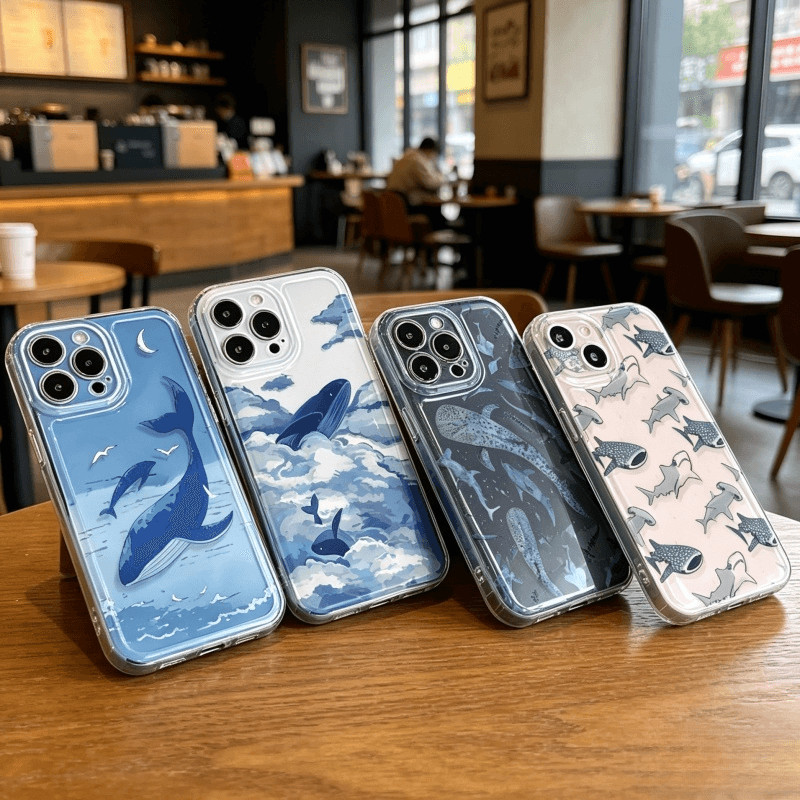 สําหรับ Samsung Galaxy S26Edge S25 S24 S26 Ultra Plus S23 S20 FE Ocean Dolphin Shark Whale รูปแบบซิลิโคนนุ่มโปร่งใส