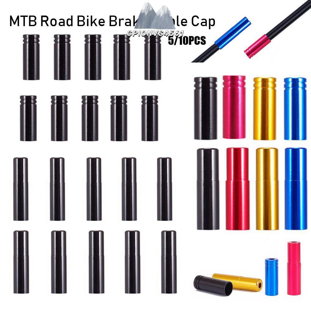 GPIONVS4561 5/10 ชิ้นสายเบรคหมวกอลูมิเนียม MTB จักรยานเสือหมอบชิ้นส่วนขี่จักรยานกลางแจ้งฝาครอบตีนผีจักรยาน