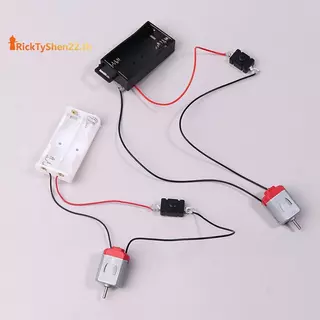 RickTyShen สีขาว 130 ชุดมอเตอร์ 2xAA แบตเตอรี่กรณีและสวิทช์ 16500 RPM Mini DIY อิเล็กทรอนิกส์มอเตอร์วงจรรุ่นชุด TH