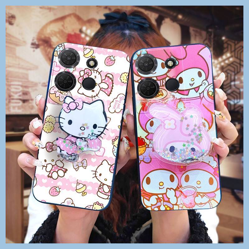 Quicksand Glitter เคสโทรศัพท์สําหรับ TCL 503/T442M/T442A/T442J TPU ออกแบบแฟชั่นกันน้ํา Rotatable sta