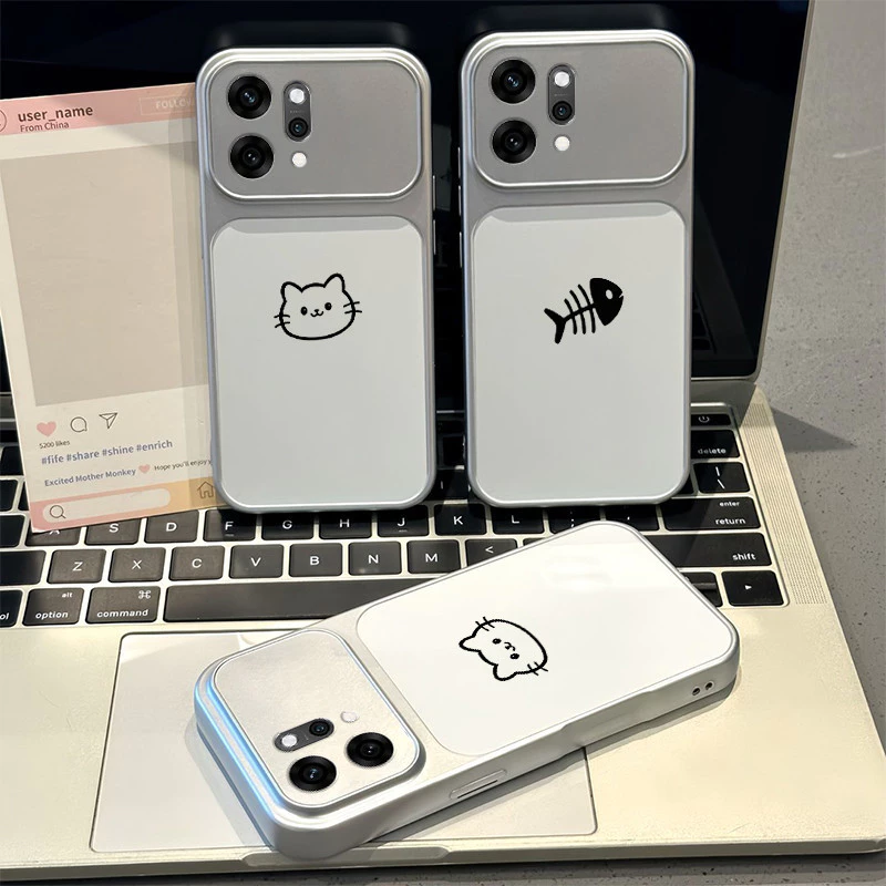 PBZZ สําหรับ OPPO Reno 14 pro reno14 Reno 14F 5g เคสโทรศัพท์ความวิตกกังวล Softcase ซิลิโคนกันกระแทกออกแบบใหม่ความงามคนรักแมวน่ารักสําหรับสาว DSCYGT3