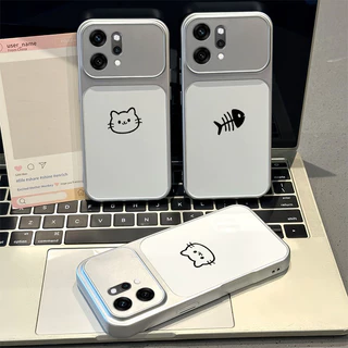 PBZZ สําหรับ OPPO Reno 14 pro reno14 Reno 14F 5g เคสโทรศัพท์ความวิตกกังวล Softcase ซิลิโคนกันกระแทกออกแบบใหม่ความงามคนรักแมวน่ารักสําหรับสาว DSCYGT3