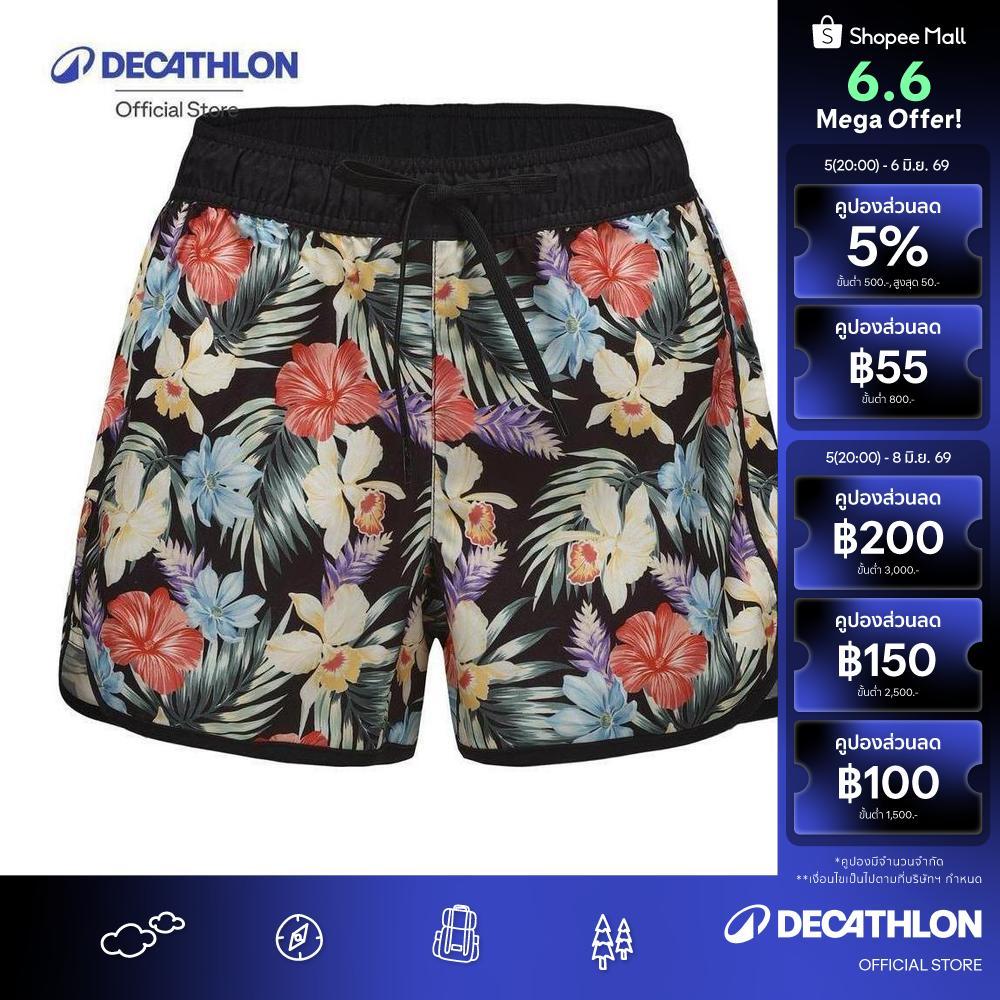 Decathlon Women’S Surfing Swim Shorts กางเกงว่ายน้ำโต้คลื่นขาสั้นสำหรับผู้หญิง รุ่น Tini - Black