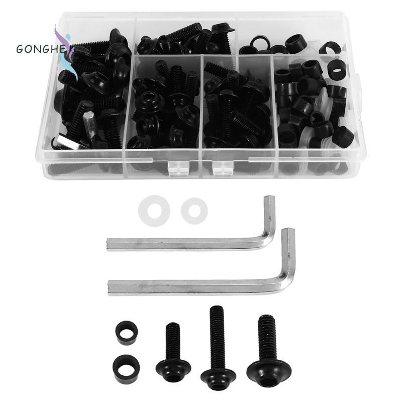 [gonghe370]158PCS Universal รถจักรยานยนต์ Fairing สกรูถั่วชุด Moto Body Work Bolts สําหรับ YZF R1 R6