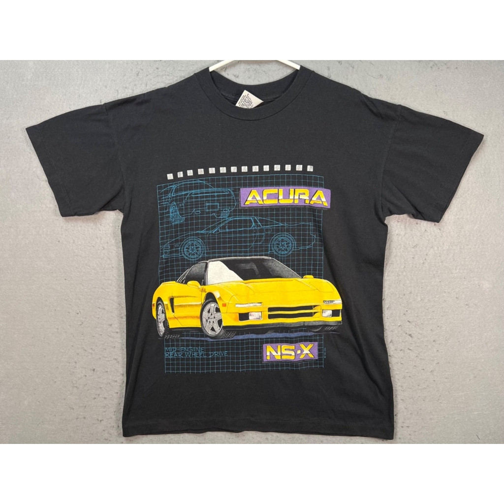 100% Cotton Retro 90s Racing Graphic T-Shirt สีดํา