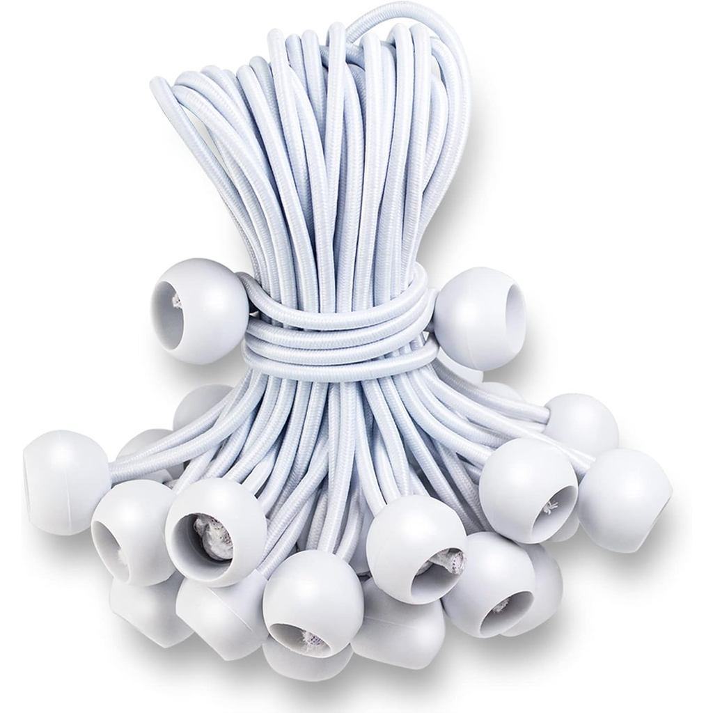 Ball Bungee Cords 8 นิ้ว,50 ชิ้น Bungee Ties with Balls Heavy Duty Canopy Tie Downs for Camping, She