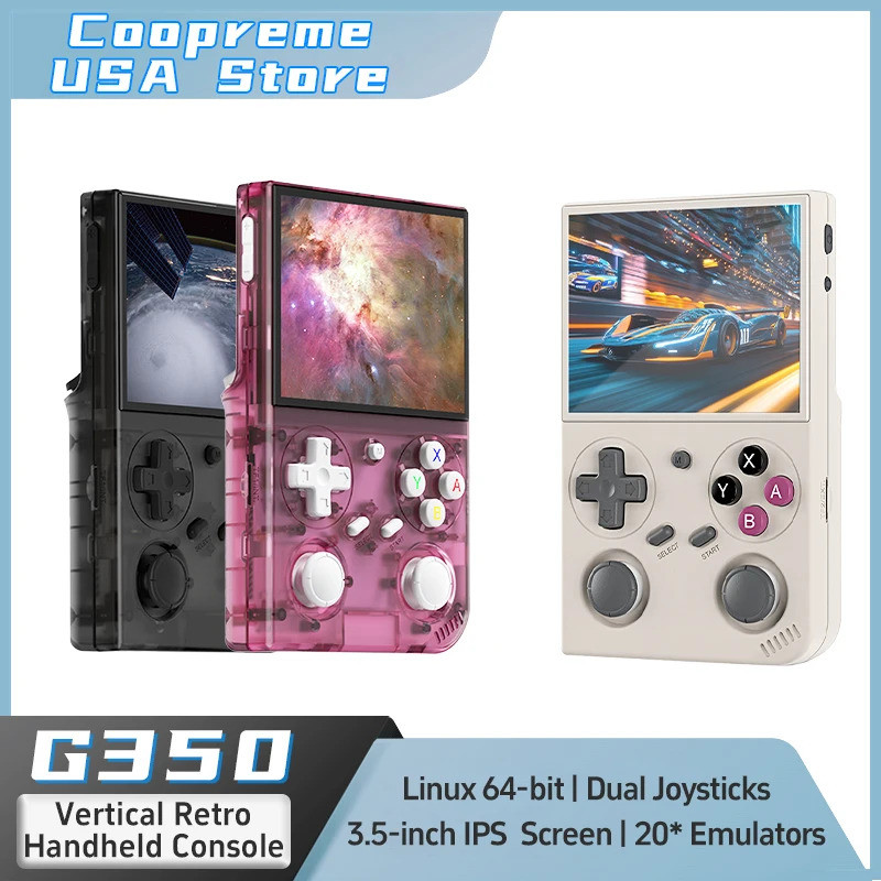 G350 Retro คอนโซลเกมมือถือ Linux 64-bit ระบบ 3.5 "หน้าจอ IPS RK3326 3200 mAh คอนโซลแบบพกพา Retro คอน