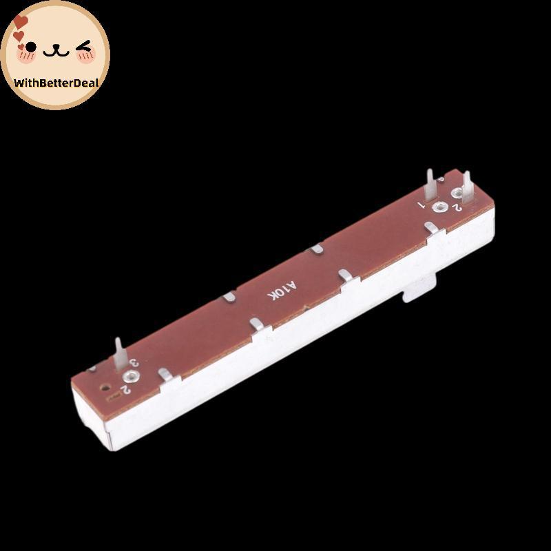 BETTER 88 มม. 3-Pin Single Potentiometer A10K B10K ตรงสไลด์ Potentiometer Mono Channel Mixer Fader S