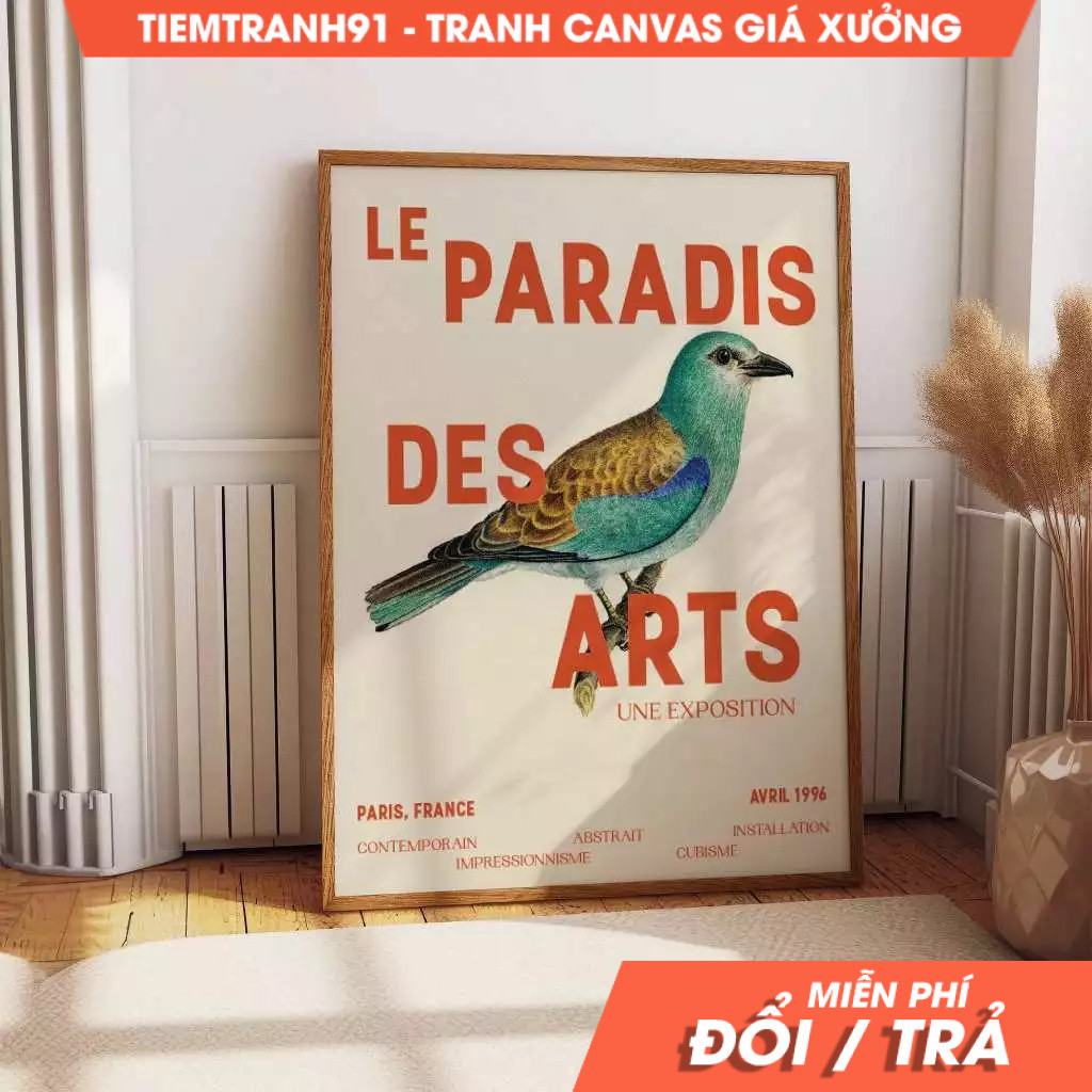 ภาพวาดติดผนัง Bird Abstract Contemporary Impressionism Cubism Reproduction มาพร้อมเล็บแขวน พิมพ์ขออั