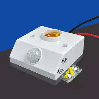 Hot AC85-265V อัตโนมัติร่างกายมนุษย์อินฟราเรด IR Sensor ผู้ถือโคมไฟหลอดไฟ LED E27 ฐาน PIR เครื่องตรวจจับโคมไฟติดผนัง Soet .