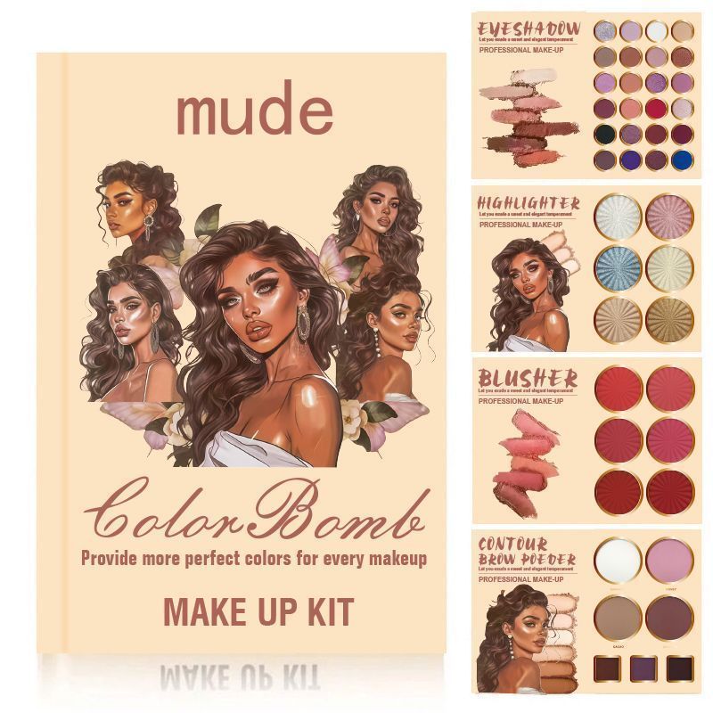 MUDE Book Makeup Palette Eyeshadow Highlight Blush Repairing Four-in-One 6.3.3