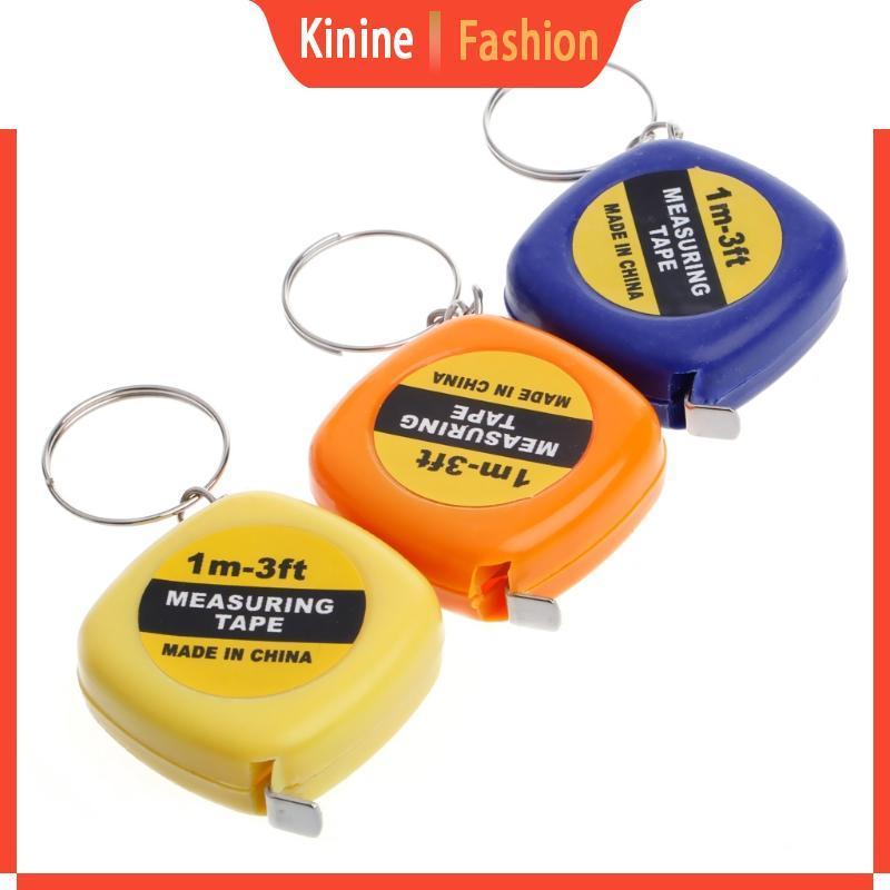 Easy Retractable Ruler Tape Measure Mini Portable Pull Ruler Keychain 1m/3ft