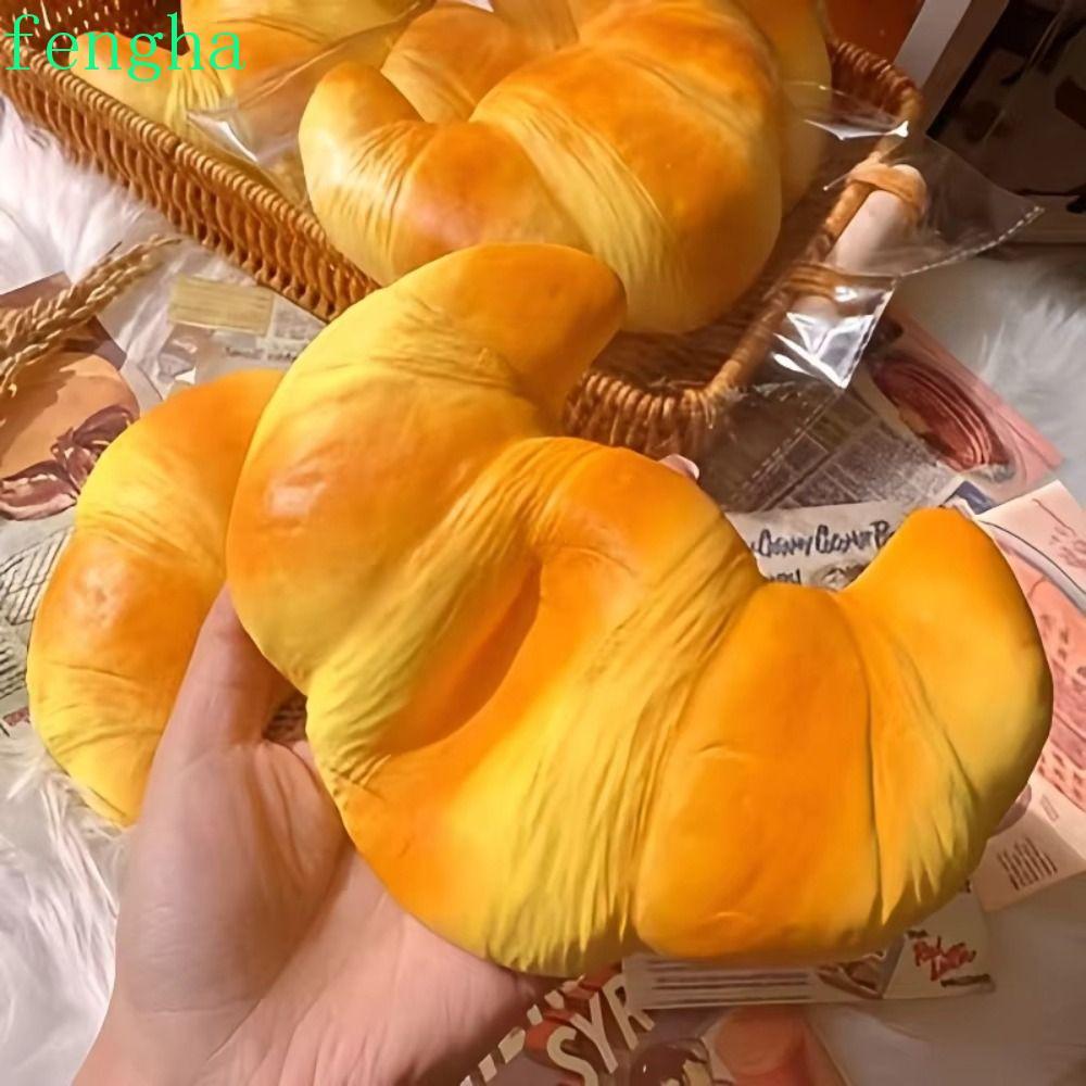 FENGHA ขนมปัง Squishy ของเล่น, ช้า Rising Calming Squishy ครัวซองต์, หยิกเหนียว Super Soft Hand ผ่อนคลาย Sensory Fidget เค้กเด็กผู้ใหญ่