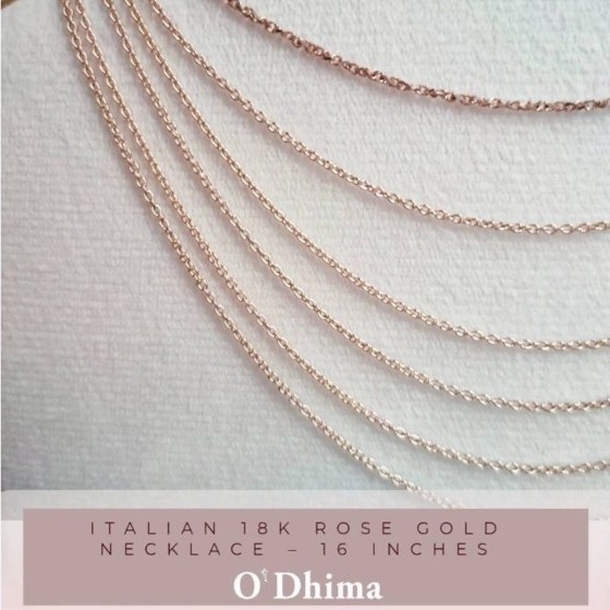 O'Dhima  สร้อยคอโรสโกลด์ 18K ความยาว 16 นิ้ว