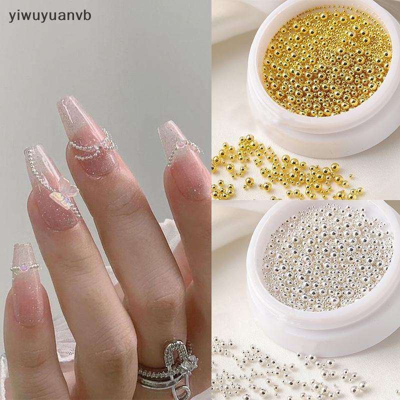 Yiwuyuanvb] 0.4 มม.-1.5 มม.Mini Steel Ball โลหะ Micro Caviars โลหะผสมเล็บ Rhinestones เครื่องประดับตกแต่งเล็บ DIY เครื่องประดับใหม่