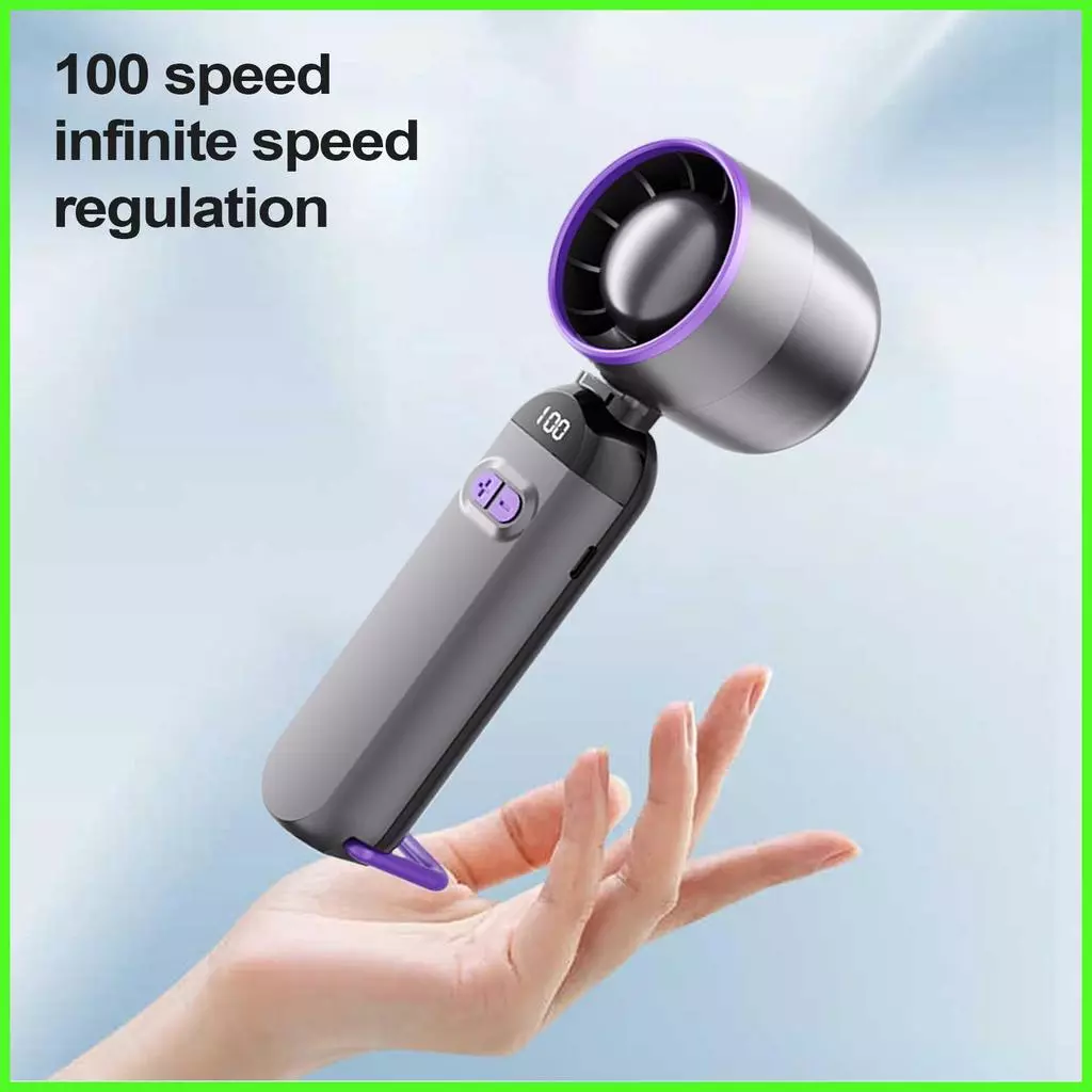 พัดลมพกพา Bladeless 100 Speed ชาร์จไฟได้ สำหรับแคมป์ปิ้ง chunimmy thumbnail 3