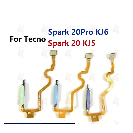 ปุ่มเปิดปิดเซ็นเซอร์ลายนิ้วมือลายนิ้วมือสําหรับ Tecno Spark 20 Pro KJ5 KJ6