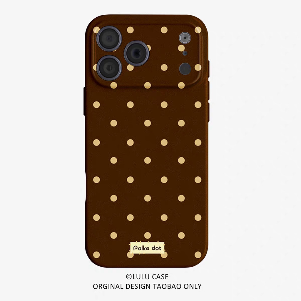 Ins Retro Polka Dot Bitter Coffee เหมาะสําหรับ iphone17promax Apple 16 เคสโทรศัพท์ 1312pura80 Huawei