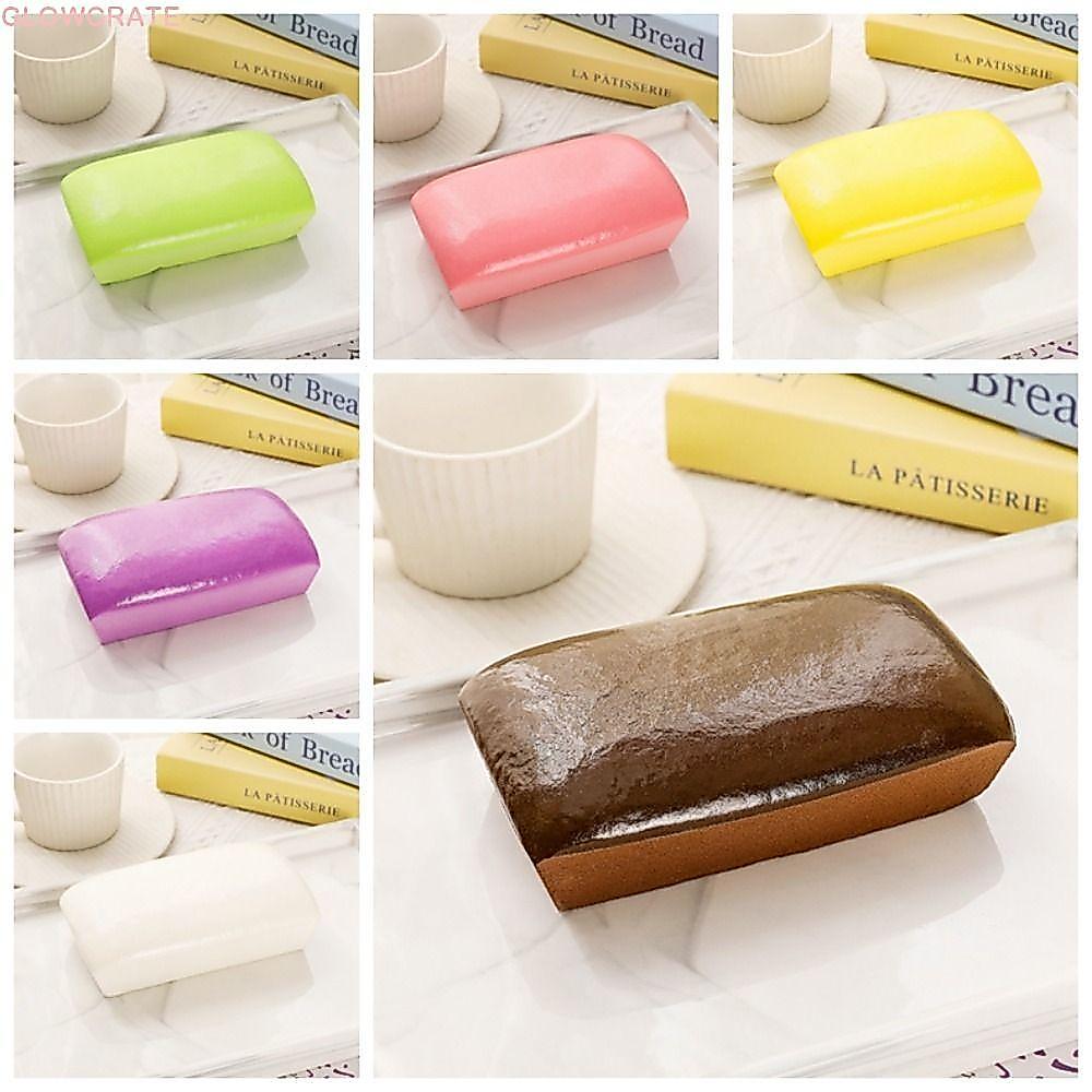 GLOWCREATEBF ขนมปังบีบของเล่น, PU เค้กเค้กช้า Rebound ของเล่น, Ins อาหารสี่เหลี่ยมผืนผ้าช้า Rebound อาหารหยิกเพลงของเล่นเด็กของขวัญ