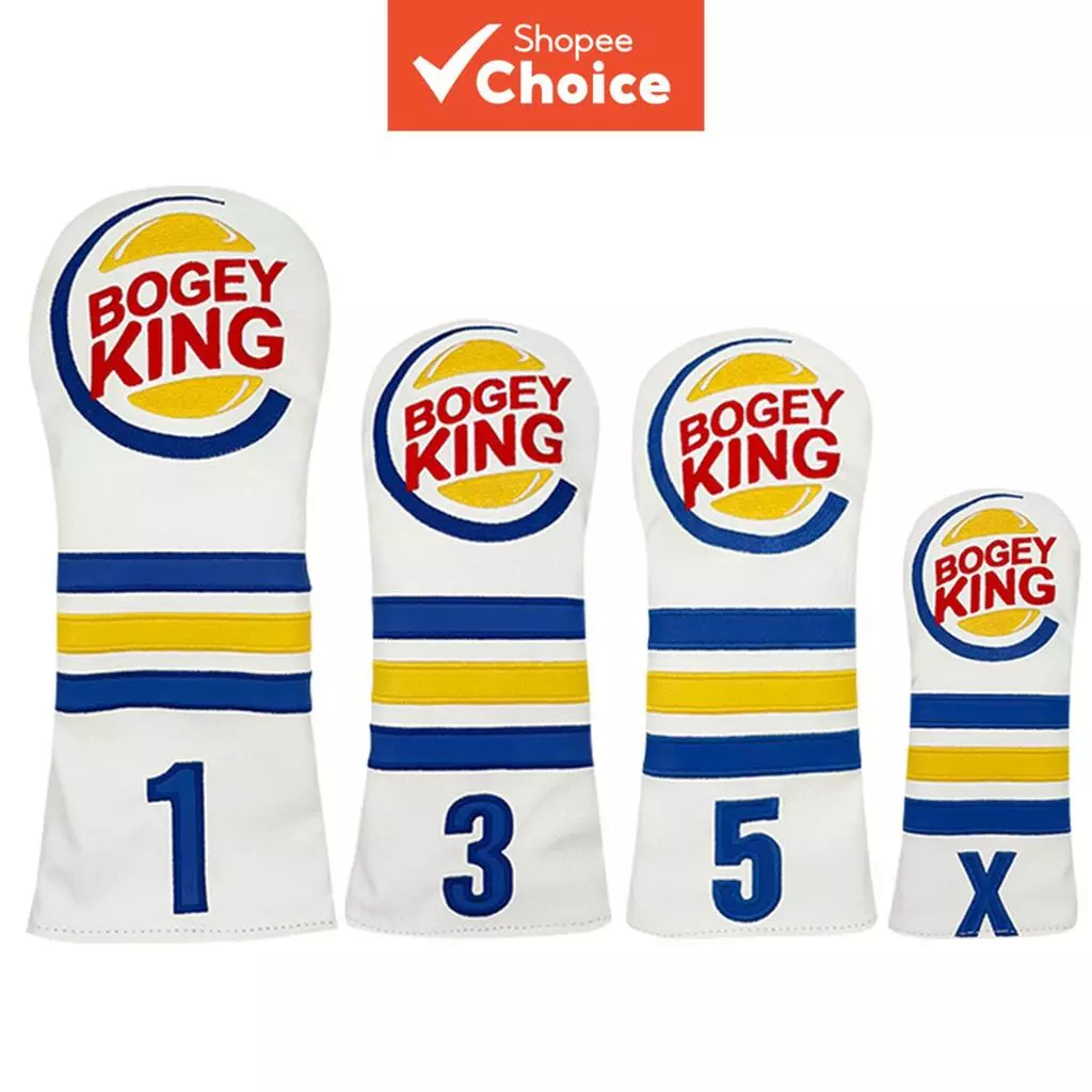 Creative Burger King ฝาครอบหัวไม้กอล์ฟตลก Universal กันน้ํากันฝุ่น Protector