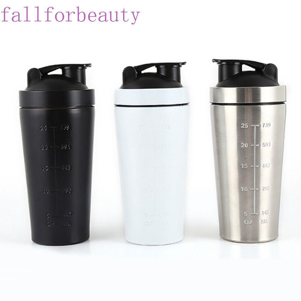 FALLFORBEAUTY ขวดโปรตีนผง,พร้อมสเกล 304 สแตนเลสเวย์เขย่าถ้วย, 500 มล./750 มล. อุณหภูมิทนอุณหภูมิสูงรั่วกีฬาถ้วยน้ํายิมฟิตเนสกีฬา