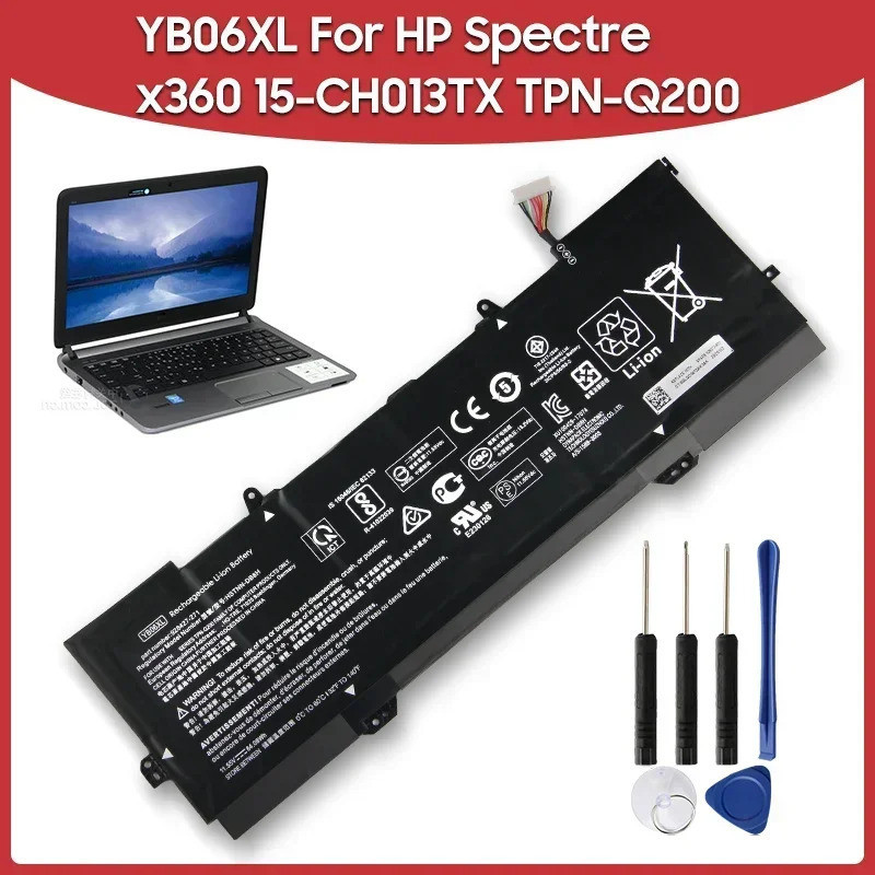 แบตเตอรี่ทดแทนใหม่ YB06XL HSTNN-DB8H สำหรับ HP Spectre X360 15-CH013TX TPN-Q200 84.08Wh