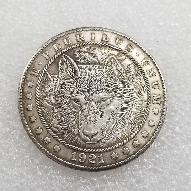 J15readystock งานฝีมือจําลอง 1921 American Wandering Skull Silver Dollar Can Blow Ring ต่างประเทศเงิ