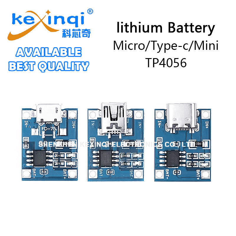 (10-50 ชิ้น) TP4056 บอร์ดชาร์จแบตเตอรี่ลิเธียม 1A Type-c/Micro/Mini พร้อมฟังก์ชั่นคู่ป้องกัน